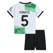 Liverpool Ibrahima Konate #5 Bortaställ Barn 2023-24 Korta ärmar (+ Korta byxor)